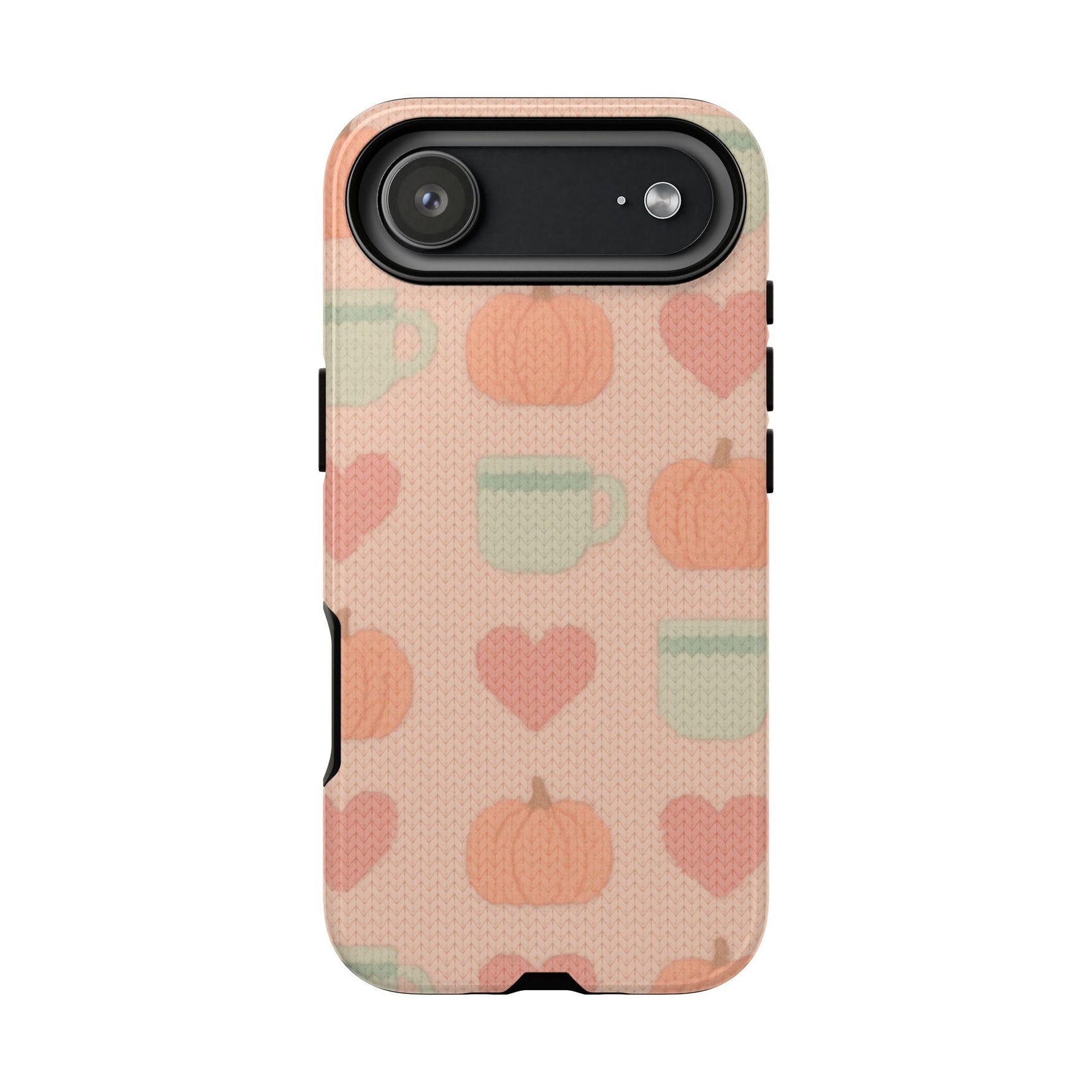Autumn Cozy iPhone Case – Pumpkin, Heart & Coffee Cup Pattern  Shamo's iPhone 17 Air / Glossy
