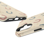 Prairie Horseshoes MagSafe Phone Case, glossy vertical dual-camera model, port openings and edge details