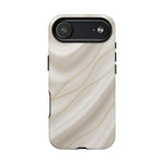 White Silk Gold Luxury iPhone Case with MagSafe - Shamo's