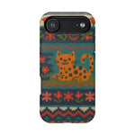 Cozy Knit Leopard Pattern Sweater Holiday Theme iPhone Case with MagSafe compatibility  Shamo's iPhone 17 Air / Matte