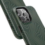 Topographic Green Magnetic Impact-Resistant iPhone Case | MagSafe compatible  Shamo's