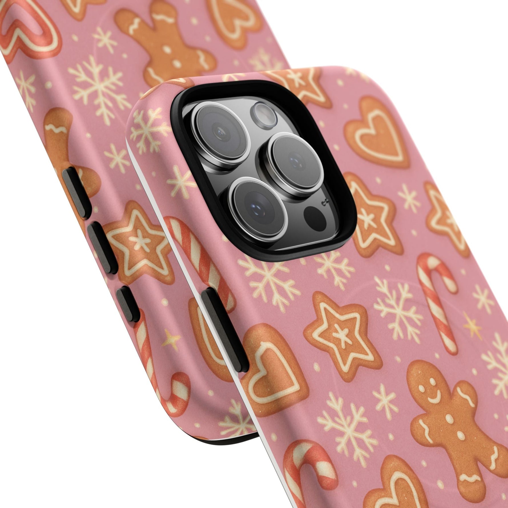 Pink Gingerbread Holiday iPhone Case with MagSafe compatibility  Shamo's