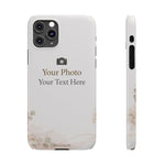 Personalized Slim Phone Case, Custom Photo & Text Minimal Floral Design - iPhone 11 Pro - Shamo's