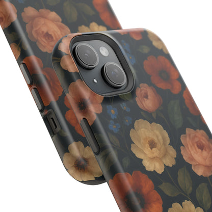 Floral Vintage Rose Magnetic Impact iPhone Case with MagSafe  Shamo's