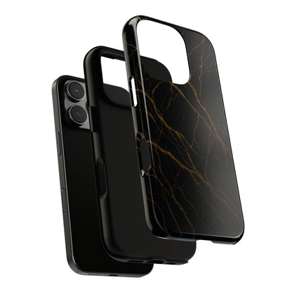 Black Marble Tough iPhone Case
