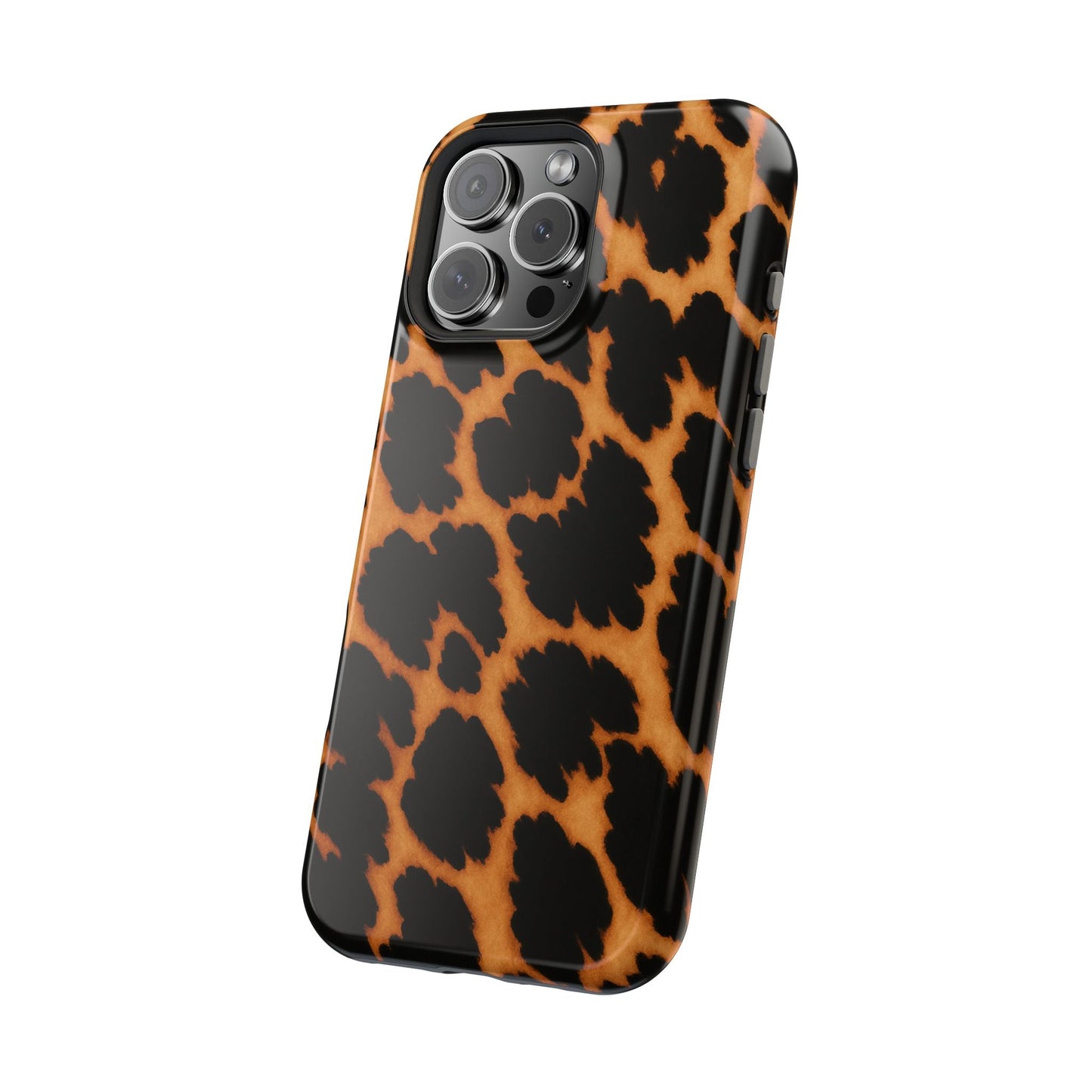 Leopard Print Impact-Resistant iPhone Case with MagSafe compatibility