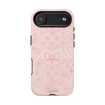 Balletcore Pink Floral Lace iPhone Case with Bow | Works with MagSafe - iPhone 17 Air / Matte - Shamo's