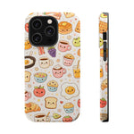 Kawaii Breakfast Pattern Magnetic Phone Case, Cute Cartoon Food Impact-Resistant Cover, MagSafe Compatible