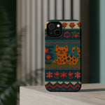Cozy Knit Leopard Pattern Sweater Holiday Theme iPhone Case with MagSafe compatibility  Shamo's