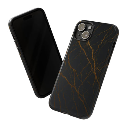 Black Marble Tough iPhone Case