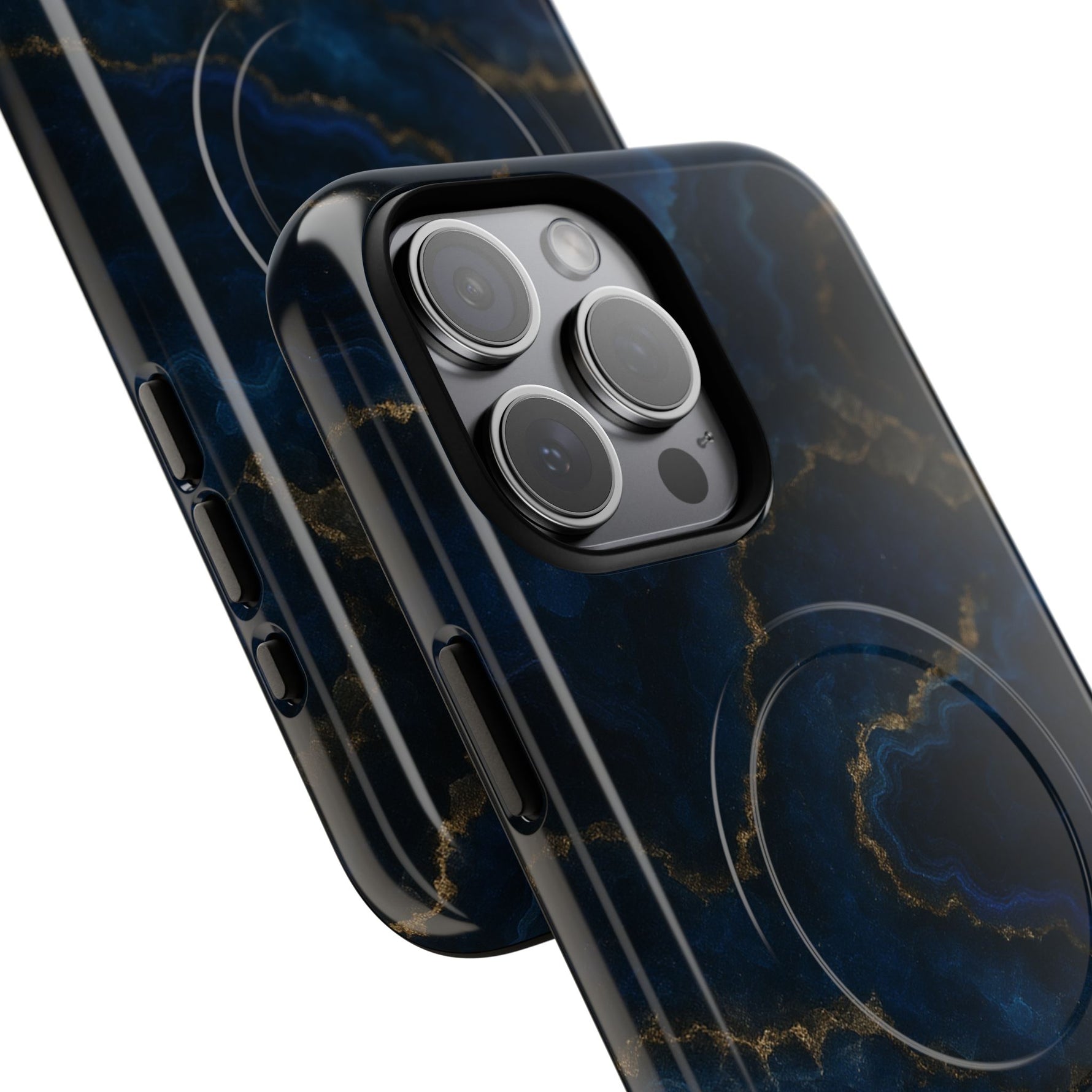 Midnight Marble iPhone Case with MagSafe - iPhone 17 / Glossy - Shamo's