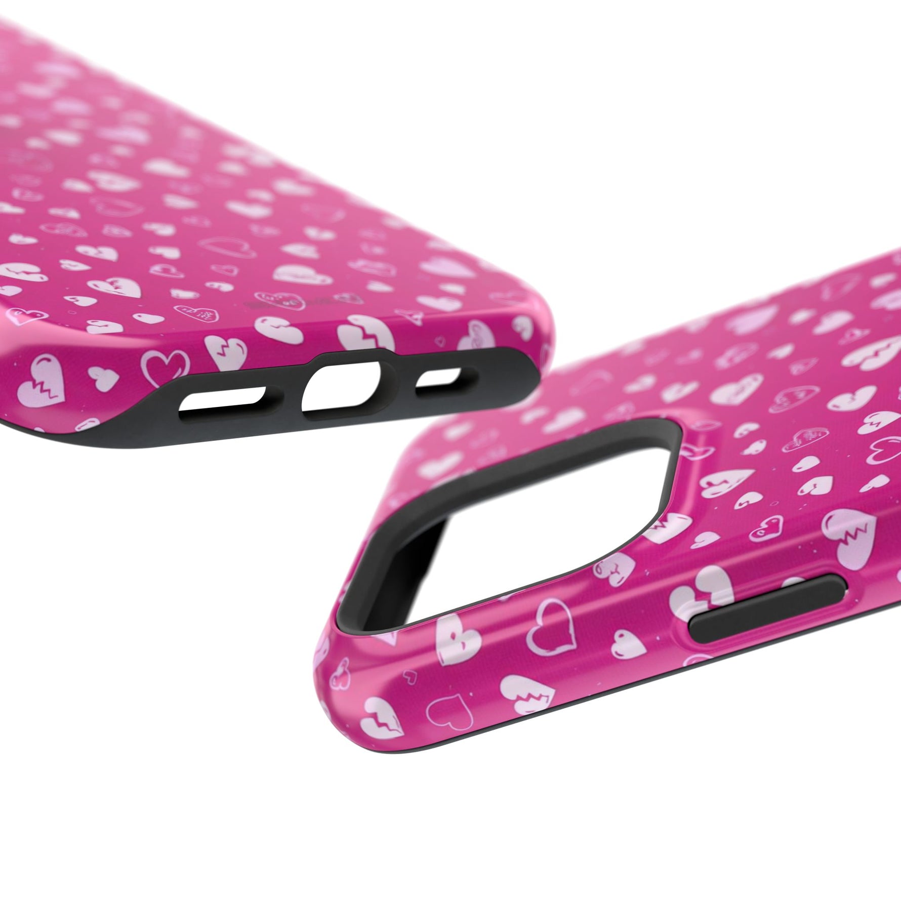 Broken Heart Hot Pink Impact-Resistant iPhone Case | MagSafe - iPhone 17 / Glossy - Shamo's