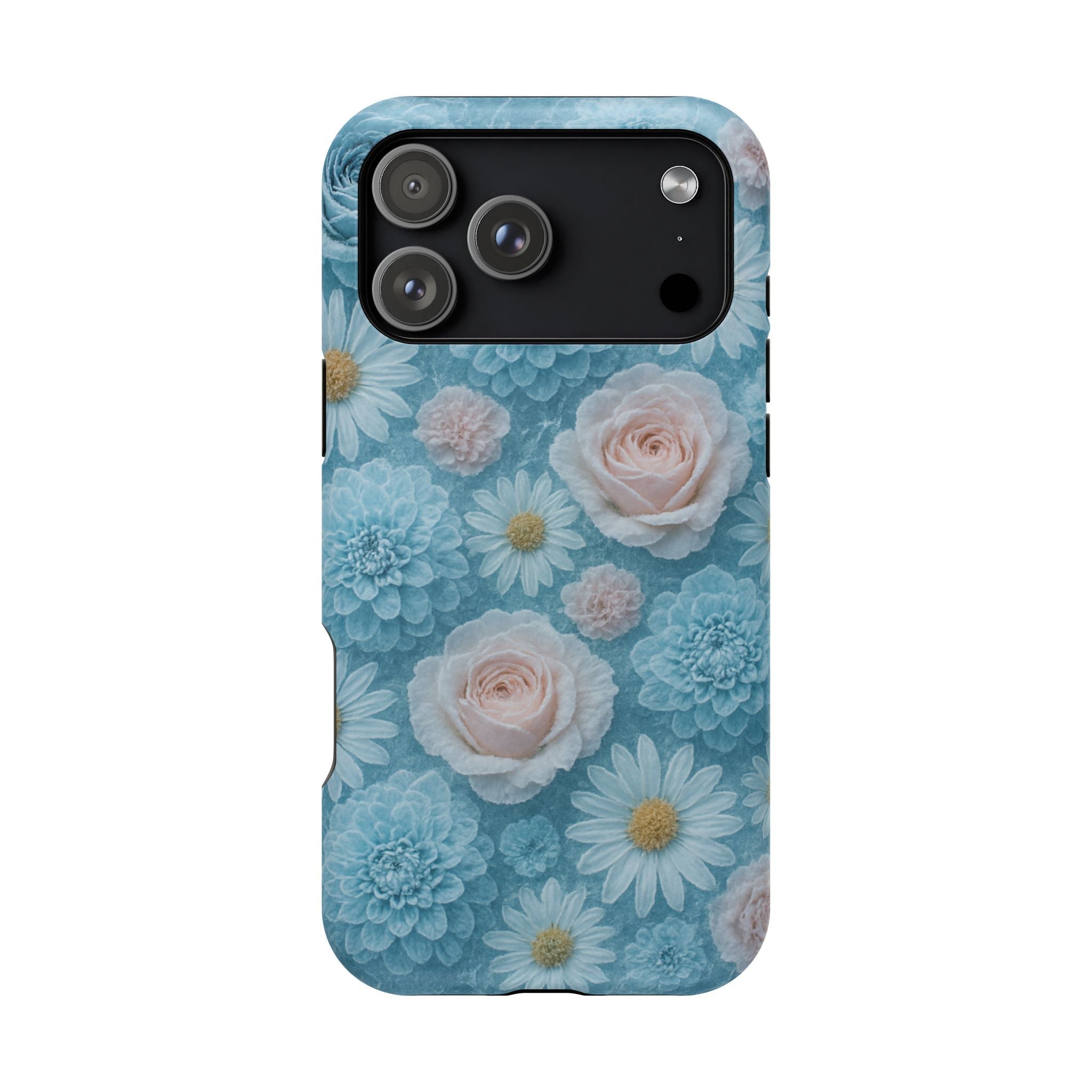 Frozen Floral Rose & Daisy Impact iPhone Case | MagSafe compatible  Shamo's iPhone 17 Pro Max / Matte