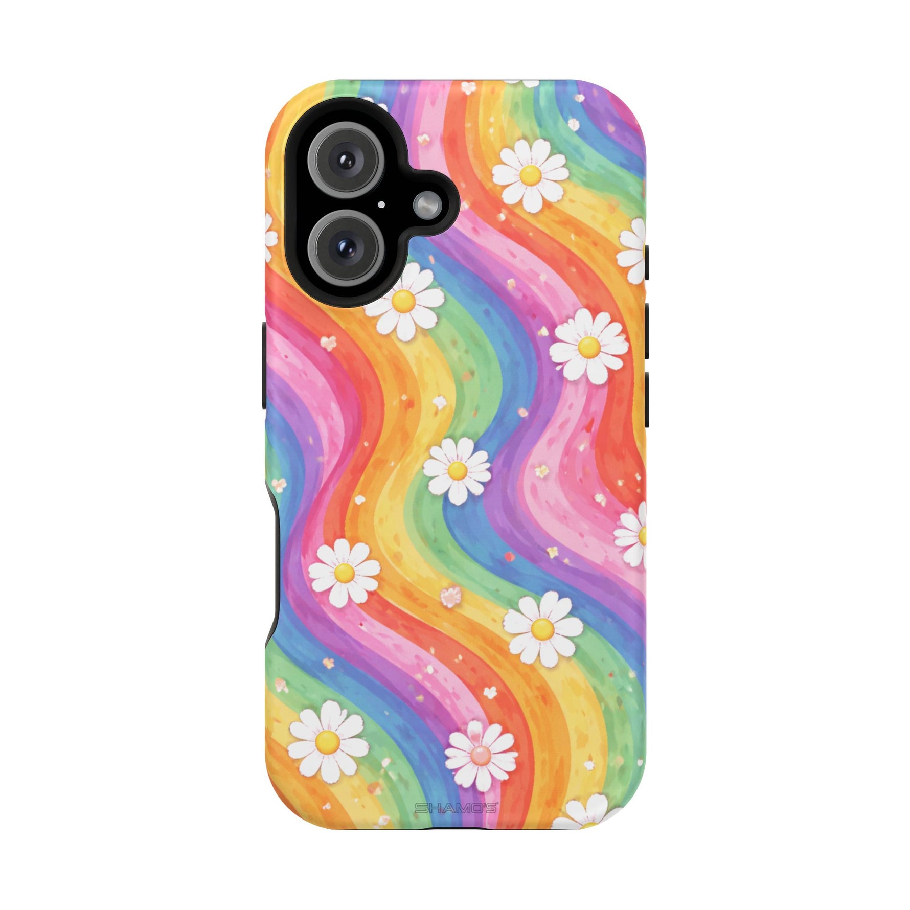 Rainbow Daisy Magnetic Impact-Resistant Phone Case with MagSafe Compatibility - iPhone 16 / Matte - Shamo's