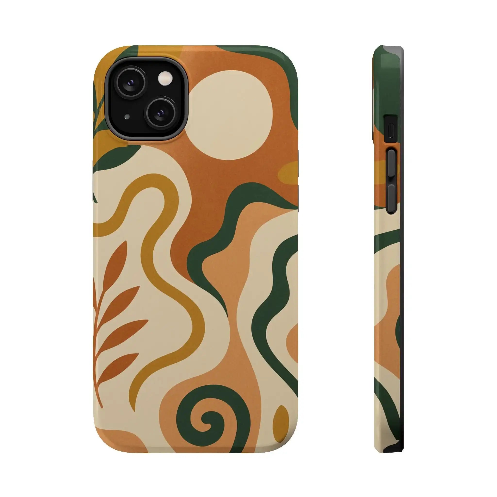 Abstract Earth-Tone Impact iPhone Case — MagSafe  Shamo's iPhone 14 Plus / Glossy