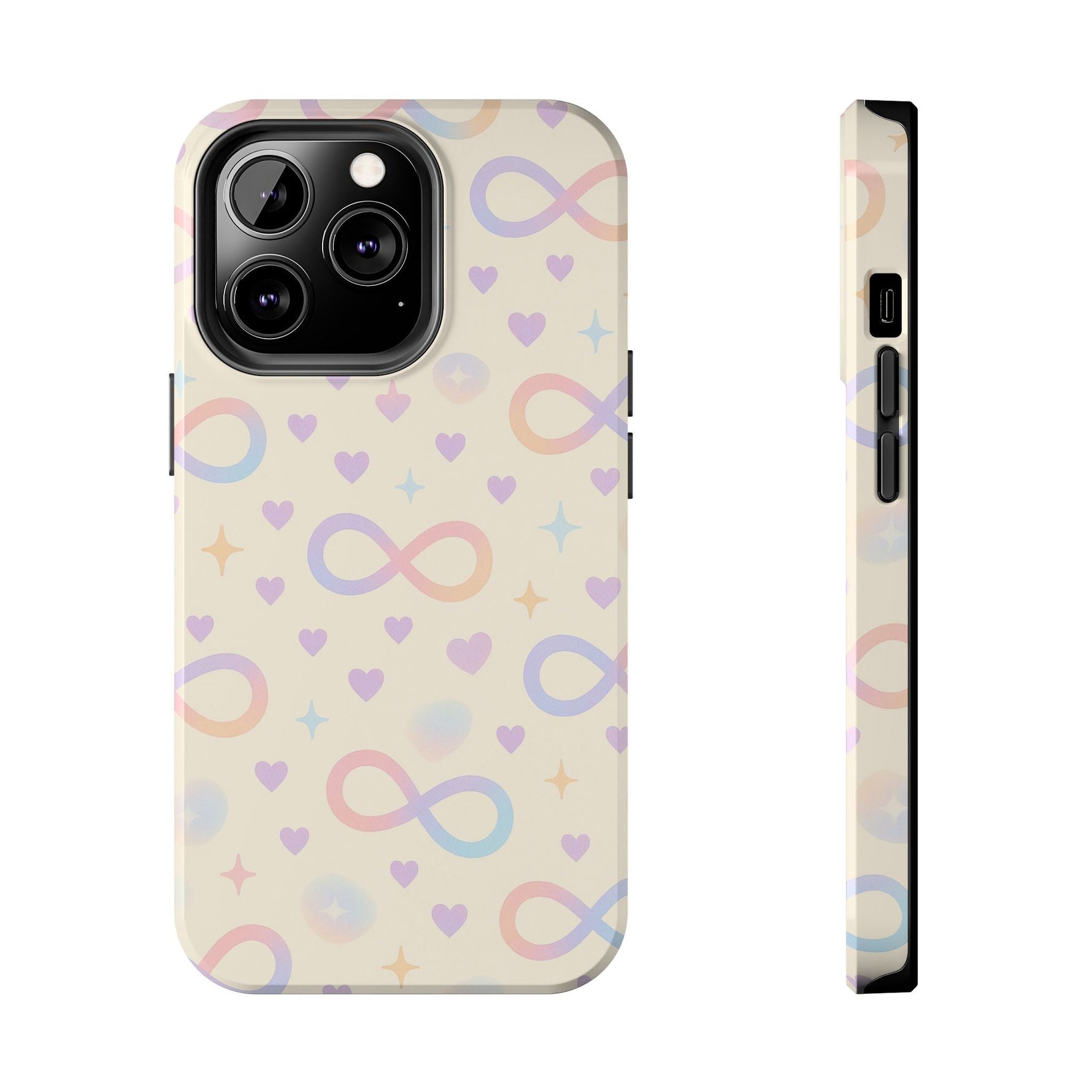Infinity Pattern Tough Phone Case — Pastel Hearts & Stars  Shamo's iPhone 13 Pro