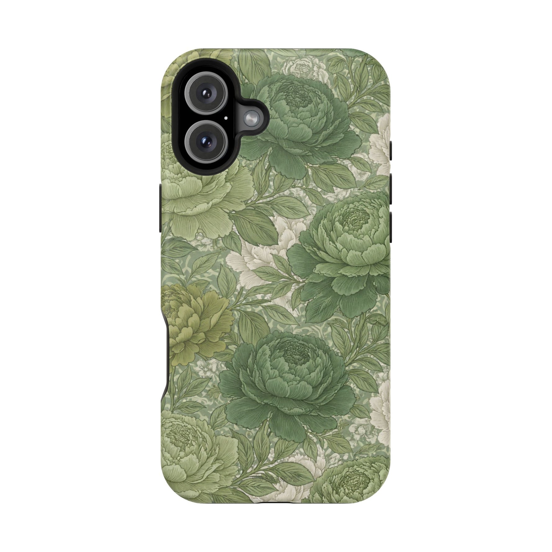 Green Succulent Floral Magnetic Impact-Resistant iPhone Case, MagSafe Compatible - iPhone 16 Plus / Matte - Shamo's