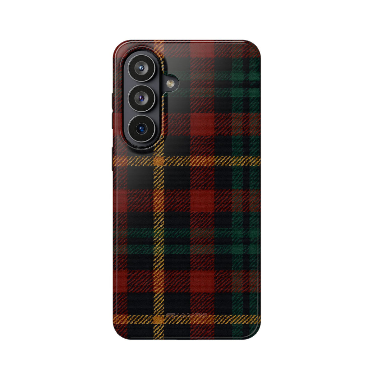 Funda para iPhone resistente a impactos con diseño de cuadros escoceses rojos y verdes con MagSafe