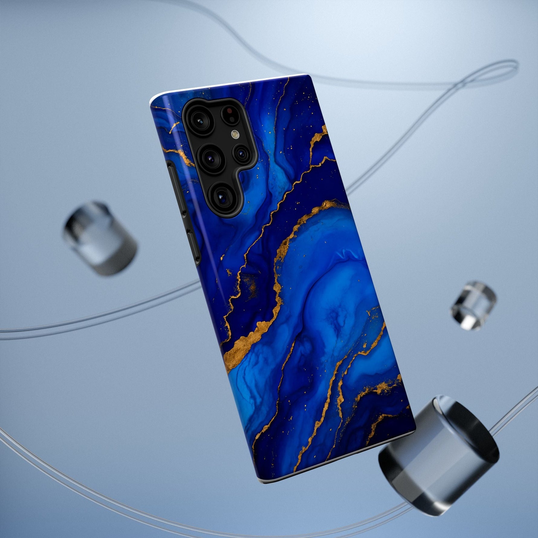 Blue Gold Marble Phone Case  Shamo's