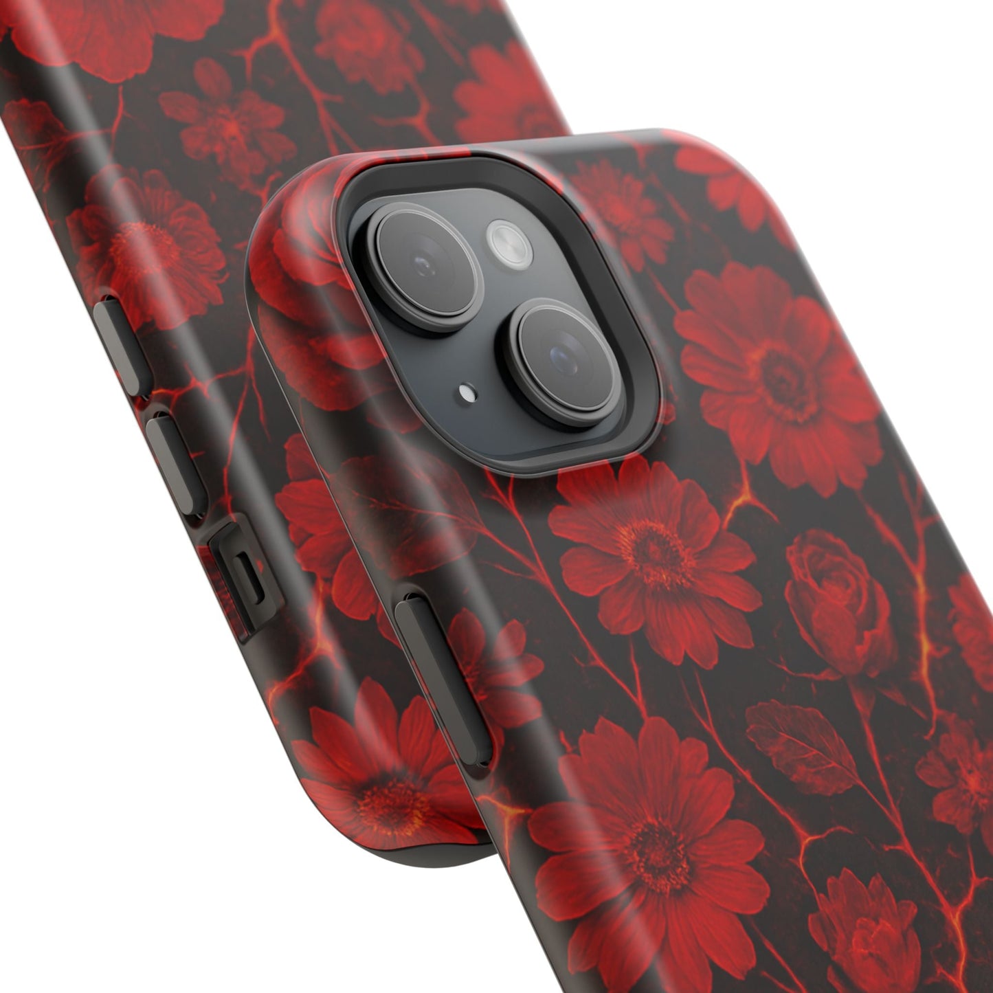 Melted Lava Dark Red Floral iPhone Case — MagSafe Compatible  Shamo's