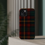 Plaid Impact-Resistant iPhone Case — Red Green Tartan Holiday Theme with MagSafe  Shamo's