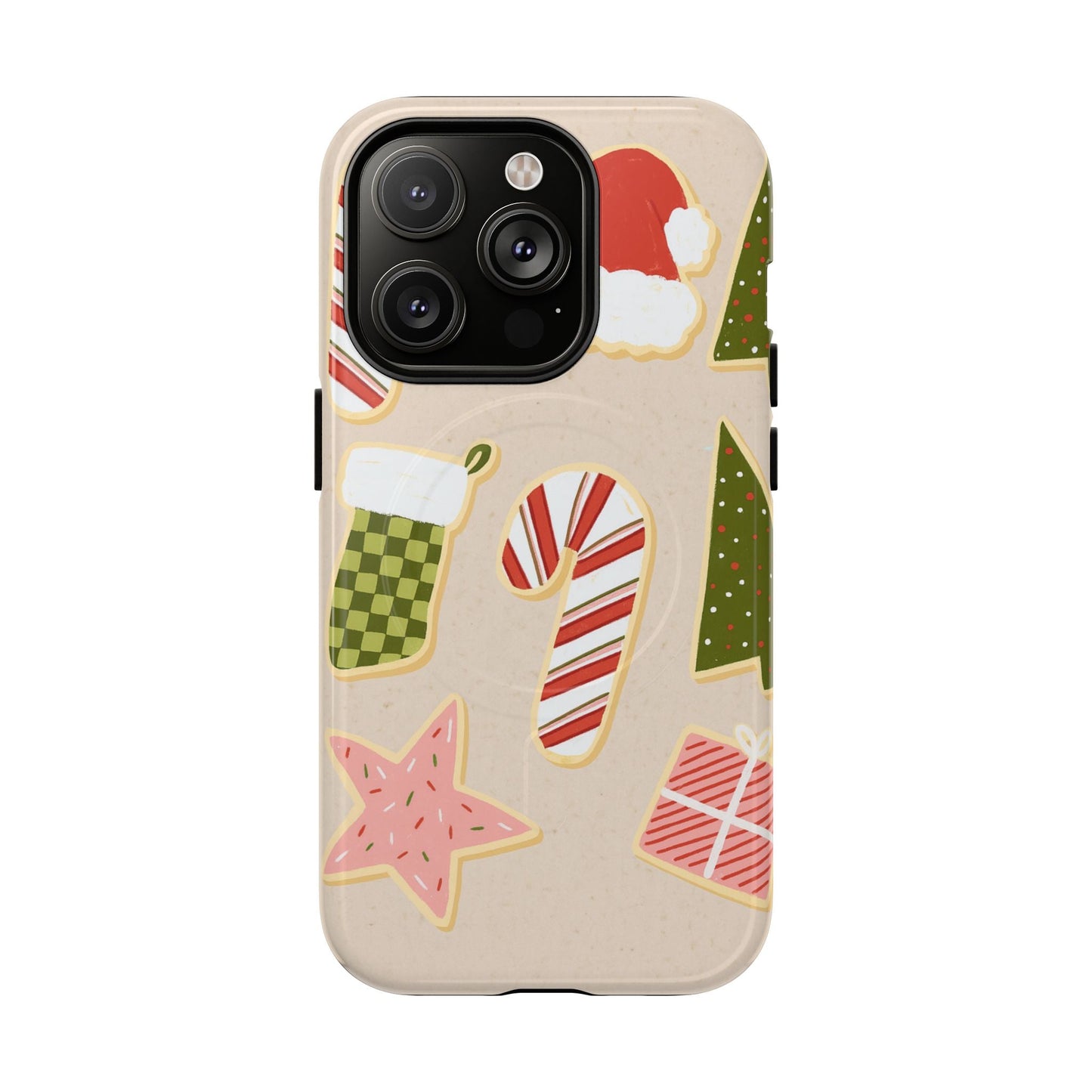 Festive Candy Cane Holiday iPhone Case | MagSafe  Shamo's iPhone 14 Pro / Glossy