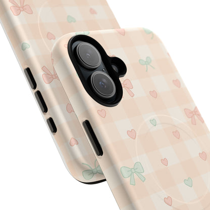 Sweet Pastel Checkered Bows Case for iPhone | MagSafe