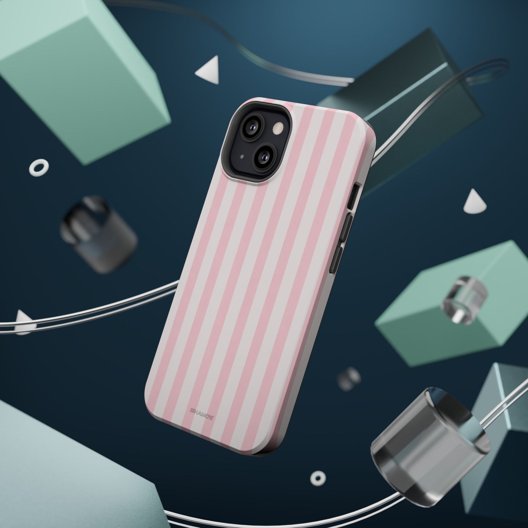 Pink Stripe Impact-Resistant Phone Case | MagSafe