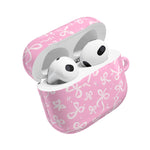 Pink Bow Pattern AirPod Case — Cute Floral Bow Protective Case