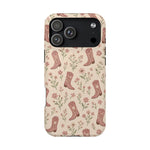 Floral Boots MagSafe Phone Case, glossy iPhone 17 Pro Max, rear view