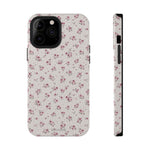 Rosebud Floral Tough iPhone Case | Pink Vintage Flower Protective Cover