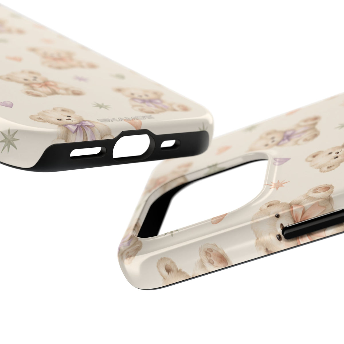 Cute Pastel Bear Impact Phone Case | Heart & Star Kawaii Pattern