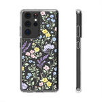 Clear Floral Impact-Resistant Phone Case — Pastel Wildflower Design