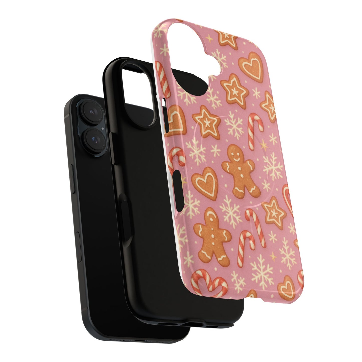 Pink Gingerbread Holiday iPhone Case with MagSafe compatibility