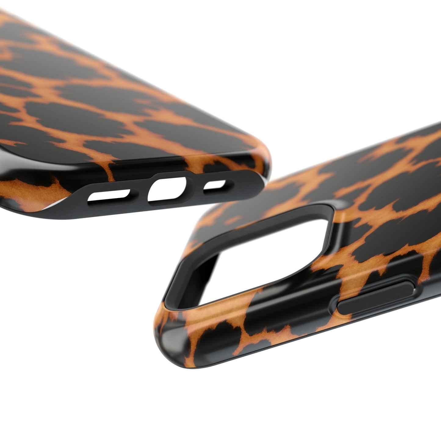 Leopard Print Impact-Resistant iPhone Case with MagSafe compatibility