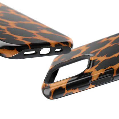 Leopard Print Impact-Resistant iPhone Case with MagSafe compatibility