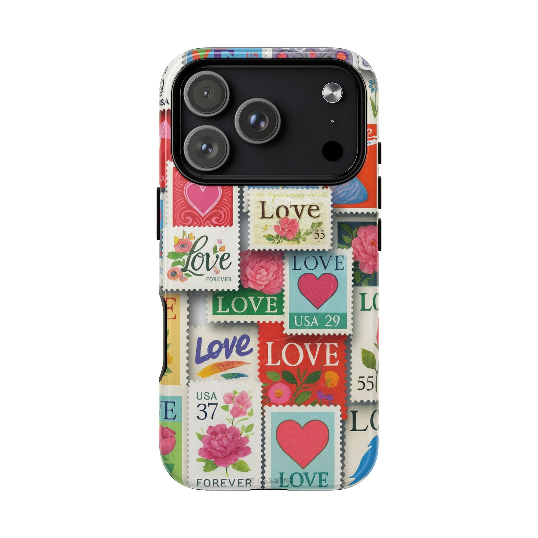 Vintage Romantic Love Stamp iPhone Case | Tough Protection + MagSafe