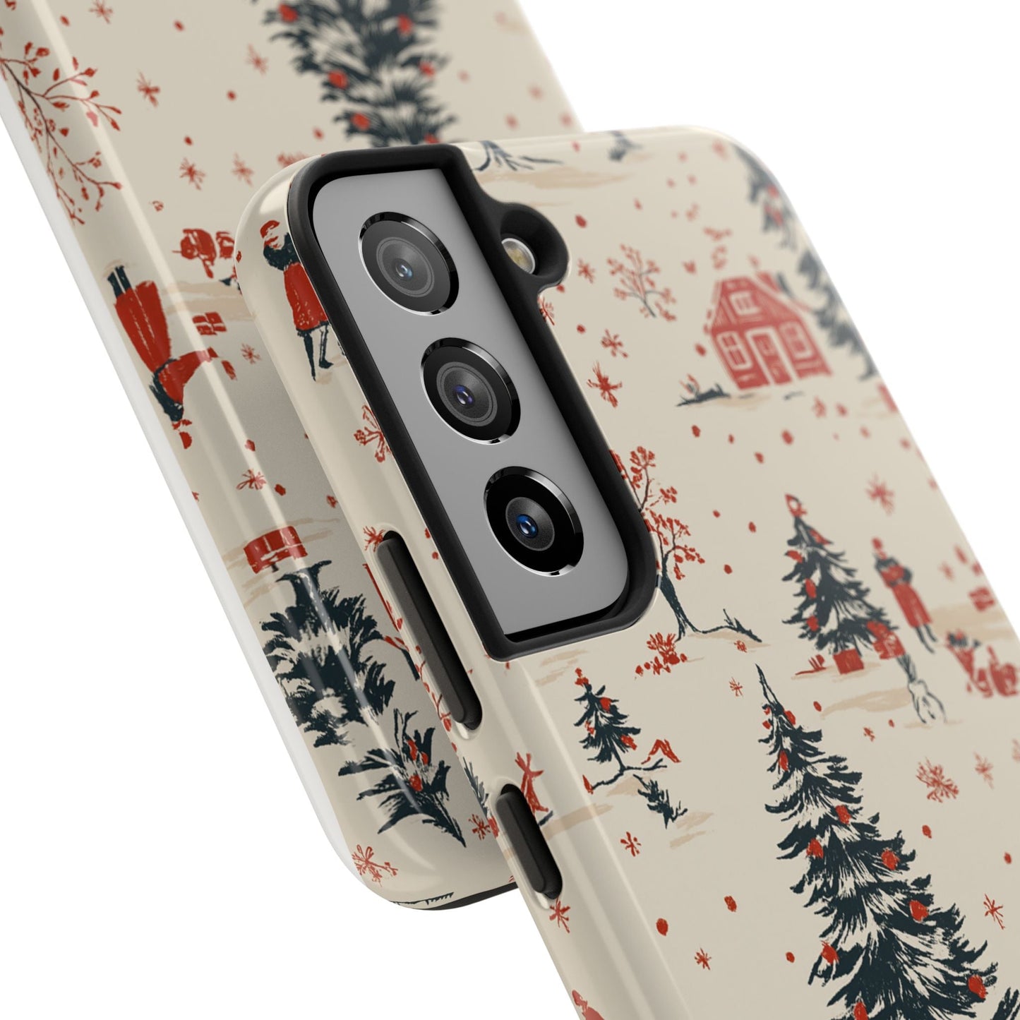 Winter Village Holiday Tough iPhone Case — Vintage Holidays & Snow Scene