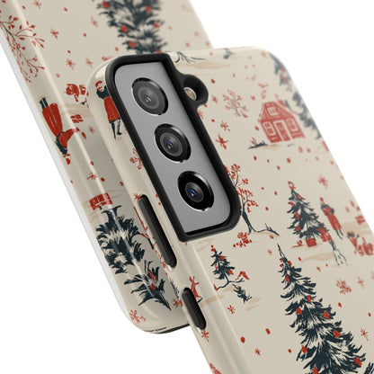 Winter Village Holiday Tough iPhone Case — Vintage Holidays & Snow Scene
