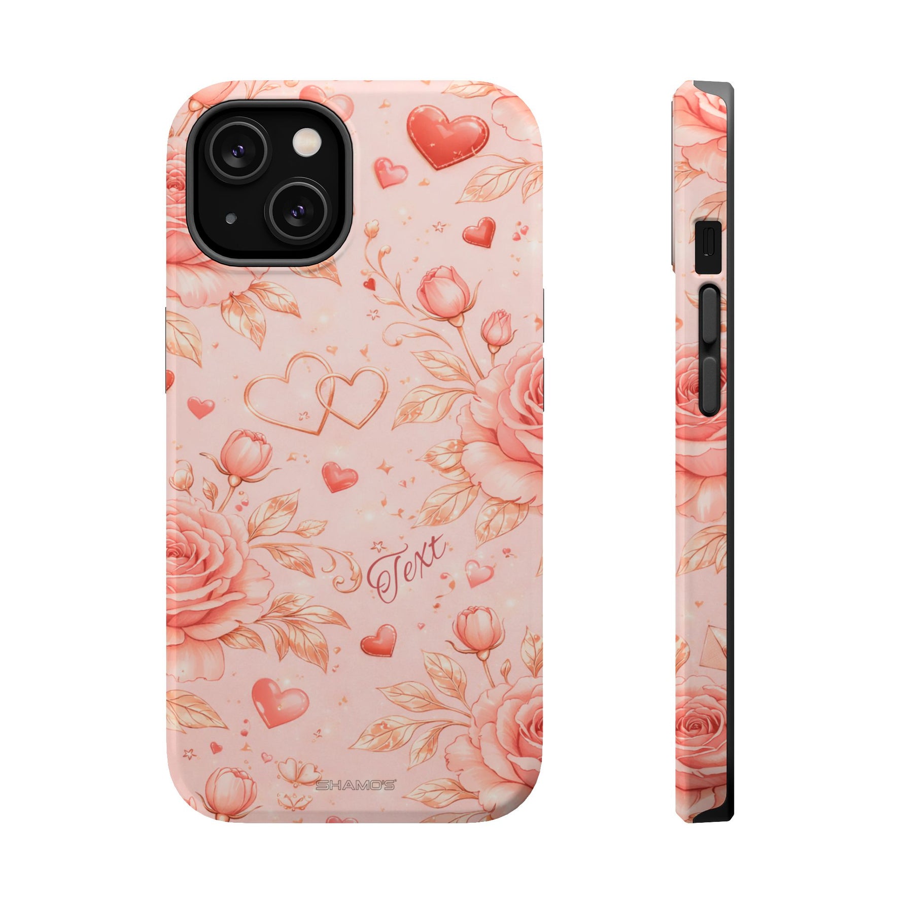 Floral Hearts Magnetic Impact-Resistant Phone Case - iPhone 14 / Glossy - Shamo's