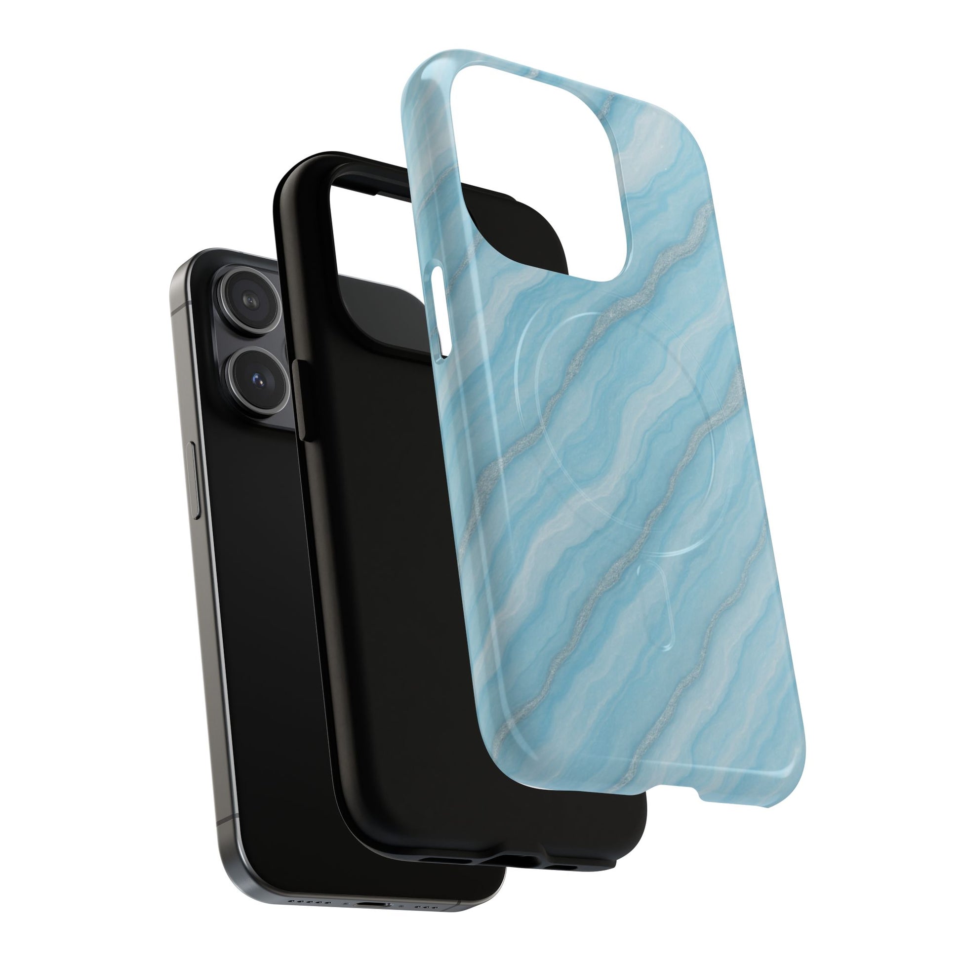 Sky Blue Marble iPhone Case with MagSafe - Shamo's