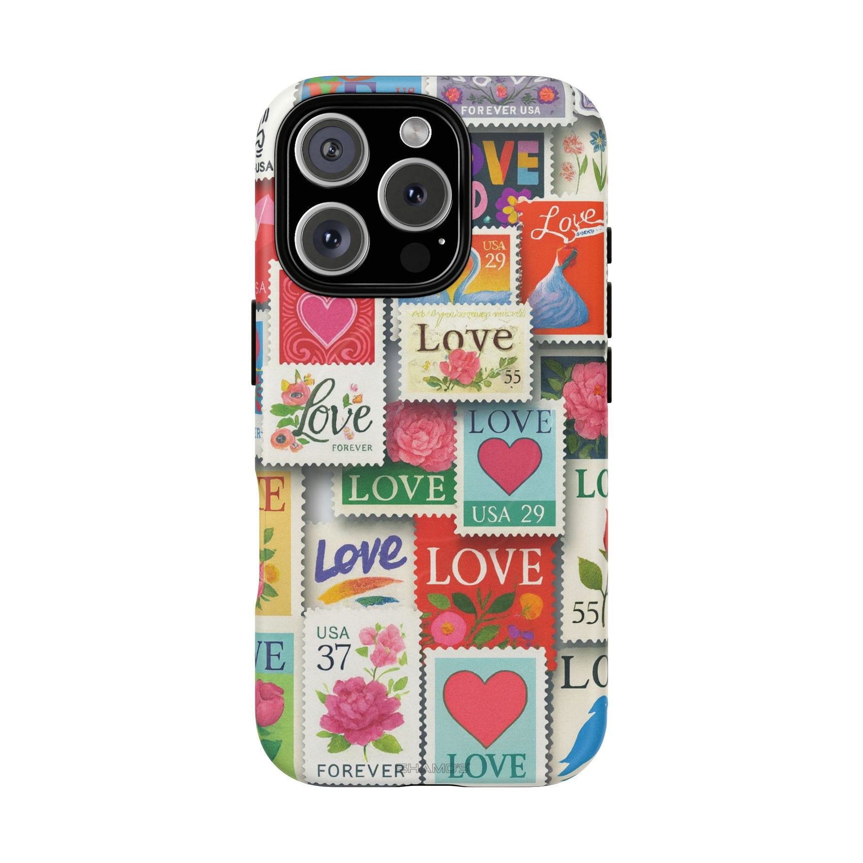 Vintage Romantic Love Stamp iPhone Case | Tough Protection + MagSafe