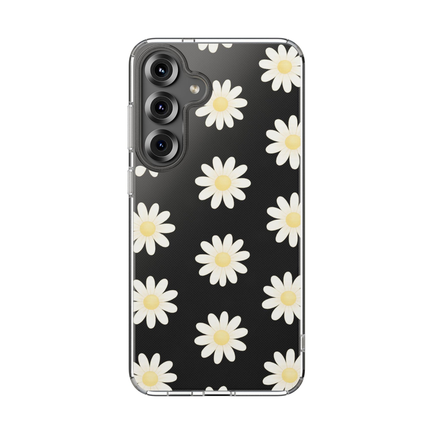 Clear Daisy Floral Phone Case, Impact-Resistant, Anti-Yellowing, Camera & Screen Protection - Samsung Galaxy S25 Plus / Without gift packaging - Shamo's