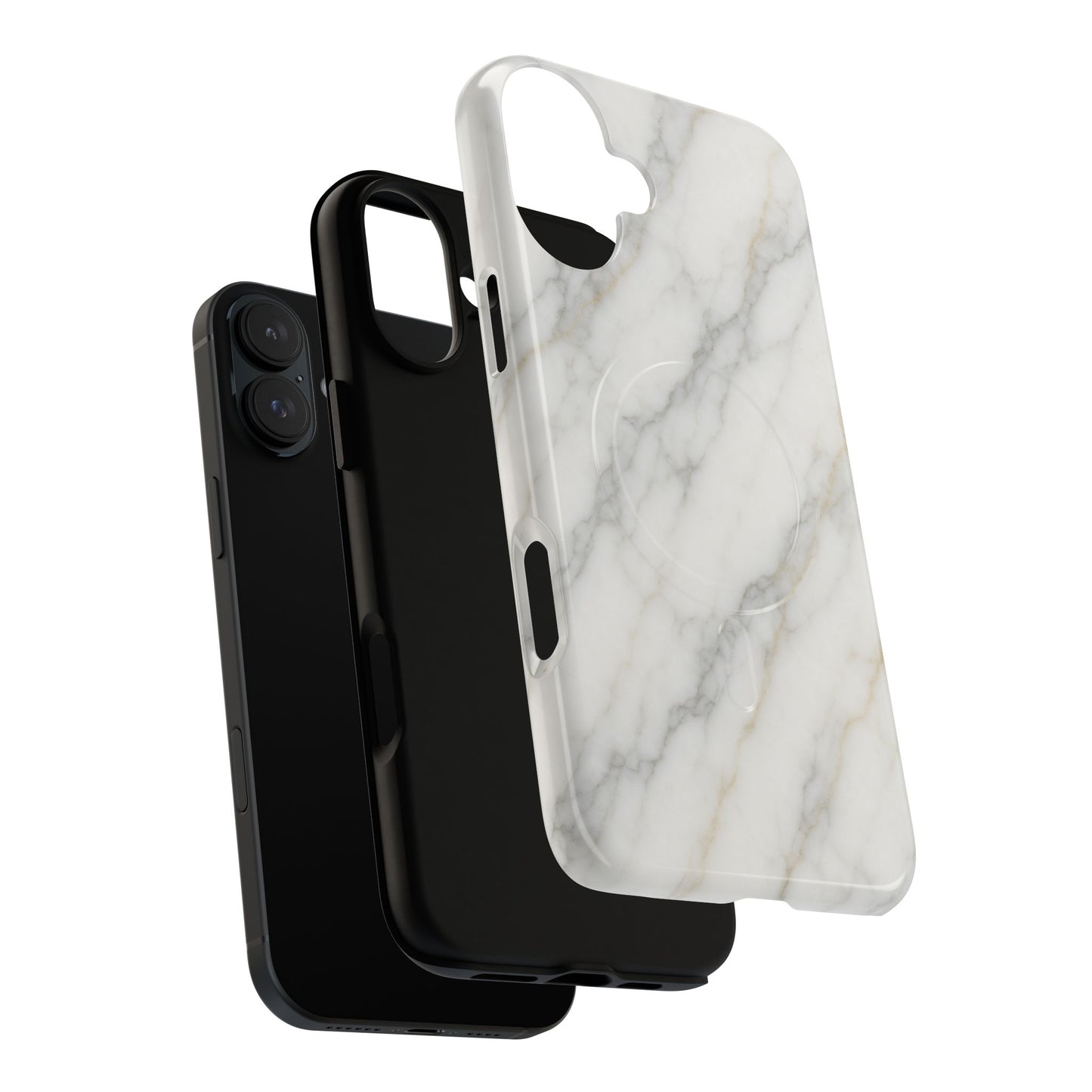 Classic White Marble iPhone Case with MagSafe