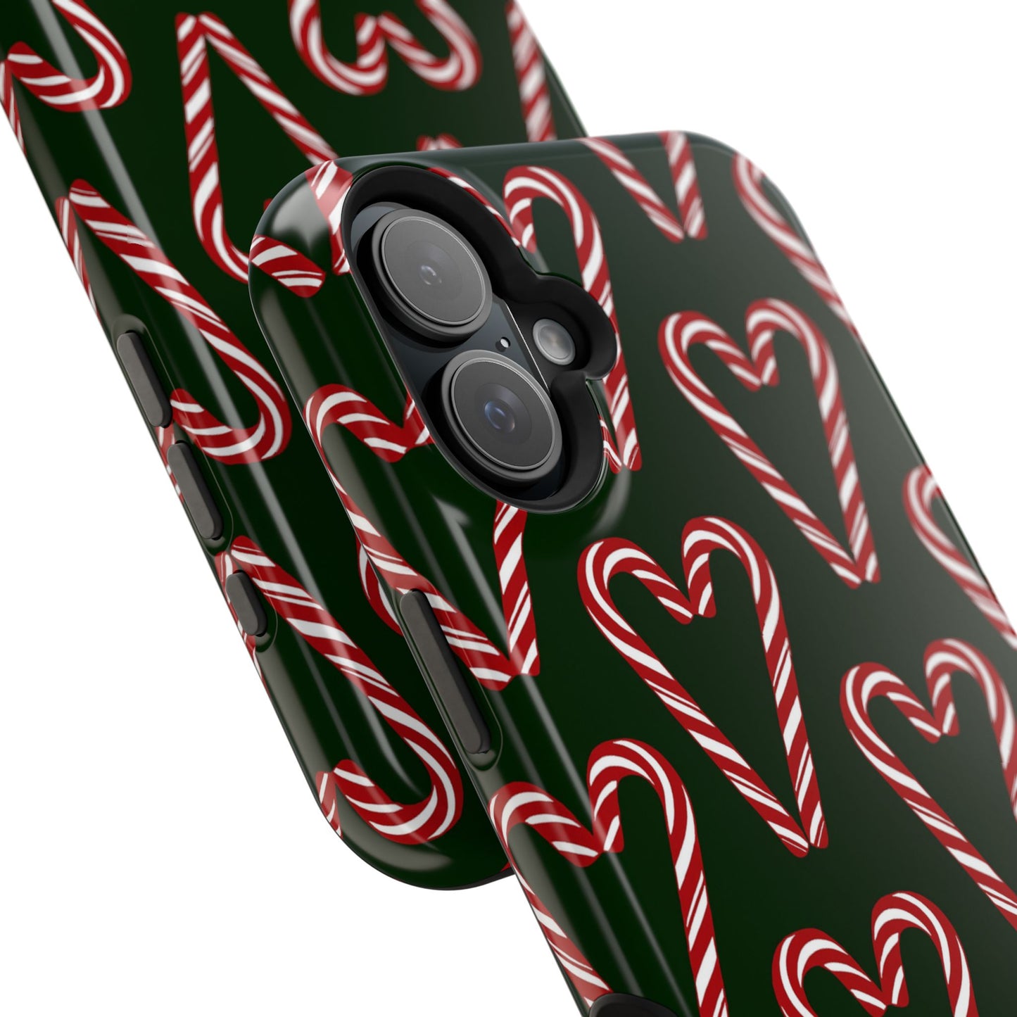 Candy Cane Heart MagSafe Impact-Resistant iPhone Case