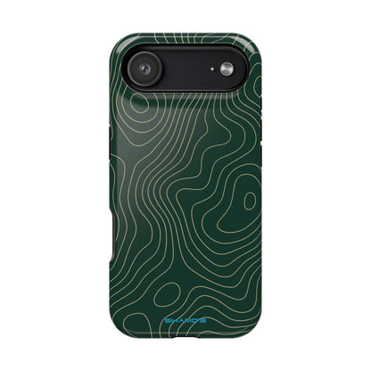 Topographic Green Magnetic Impact-Resistant iPhone Case | MagSafe compatible  Shamo's iPhone 17 Air / Glossy