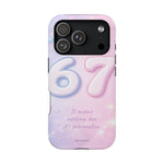 6 7 Viral TikTok Trend Pastel Aesthetic Magnetic Impact-Resistant iPhone Case, Personalizable Text and MagSafe Compatible