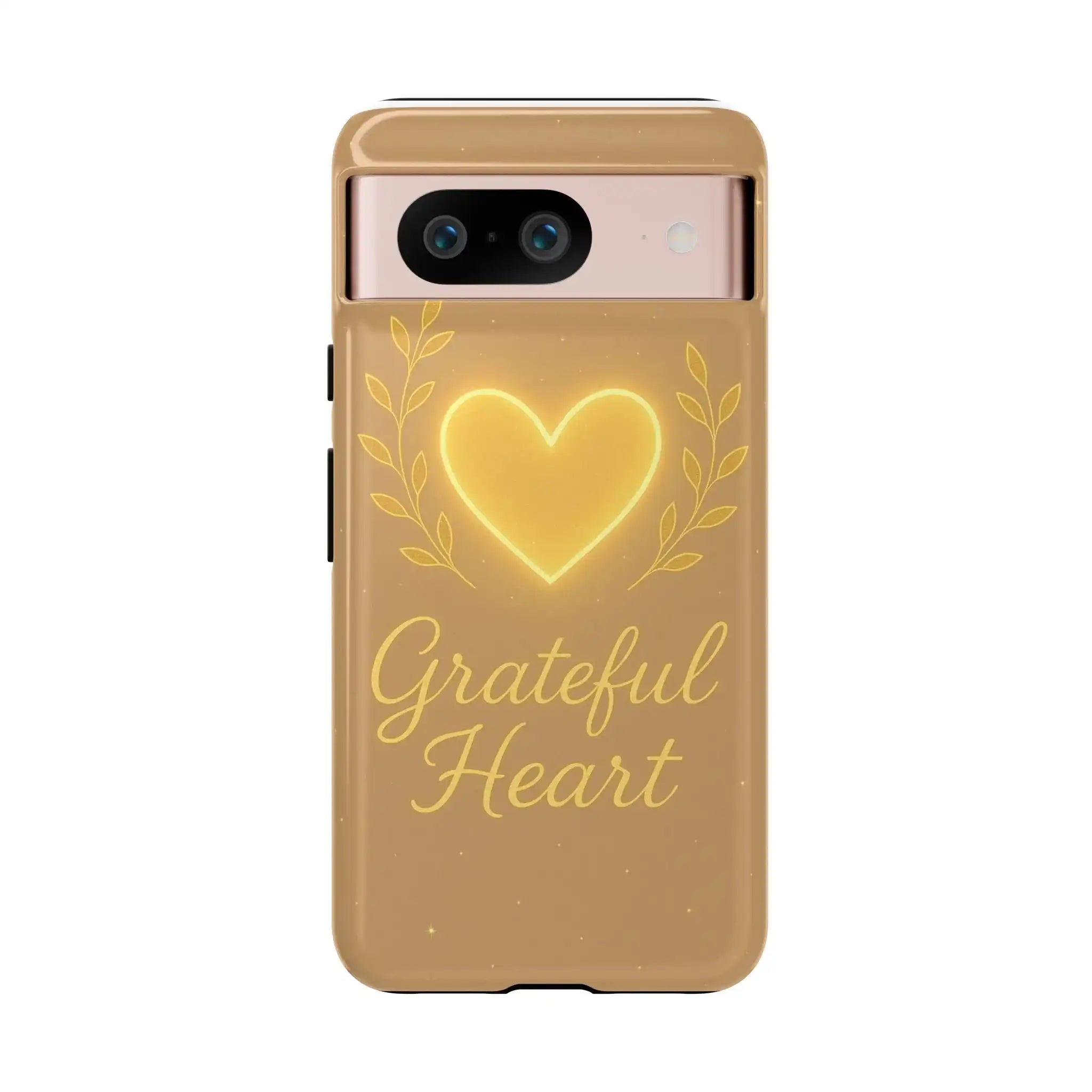 Grateful Heart Phone Case — Warm Neon Heart  Shamo's Google Pixel 8 / Glossy