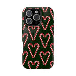 Candy Cane Heart MagSafe Impact-Resistant iPhone Case  Shamo's iPhone 16 Pro / Glossy