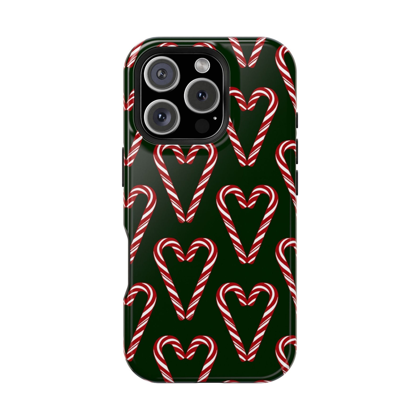 Candy Cane Heart MagSafe Impact-Resistant iPhone Case  Shamo's iPhone 16 Pro / Glossy